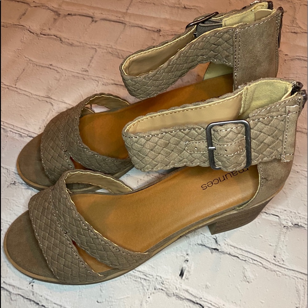 Braided block heel sandals